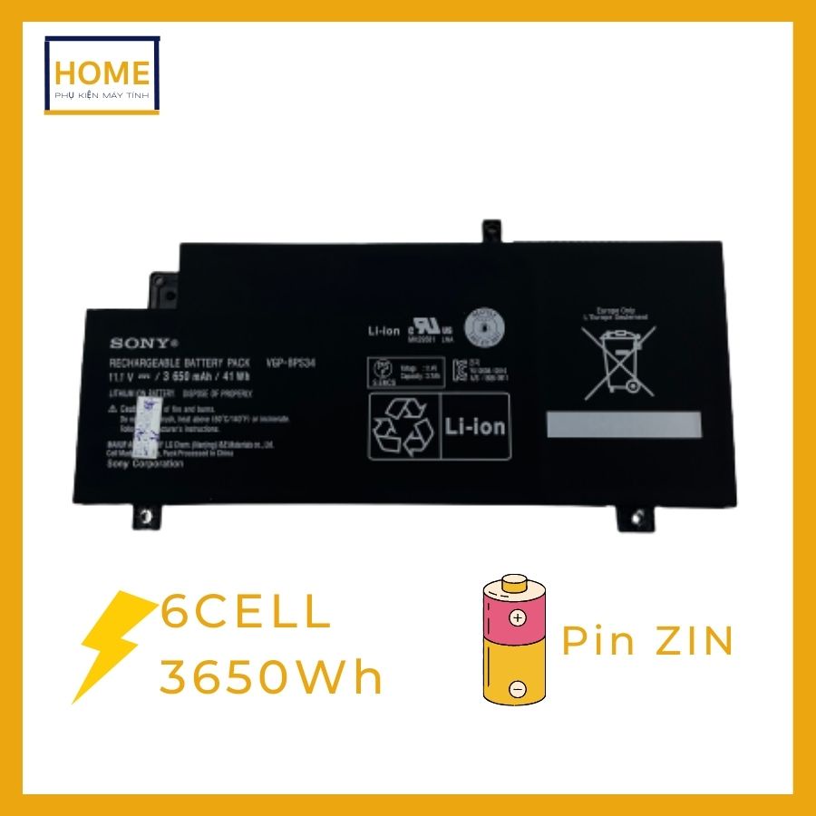 Pin Laptop ZIN Sony S34 SVF14, SVF15, BPS34, SVF14AC1QL,VGP-BPS34 6cell- Bảo hành 1 năm