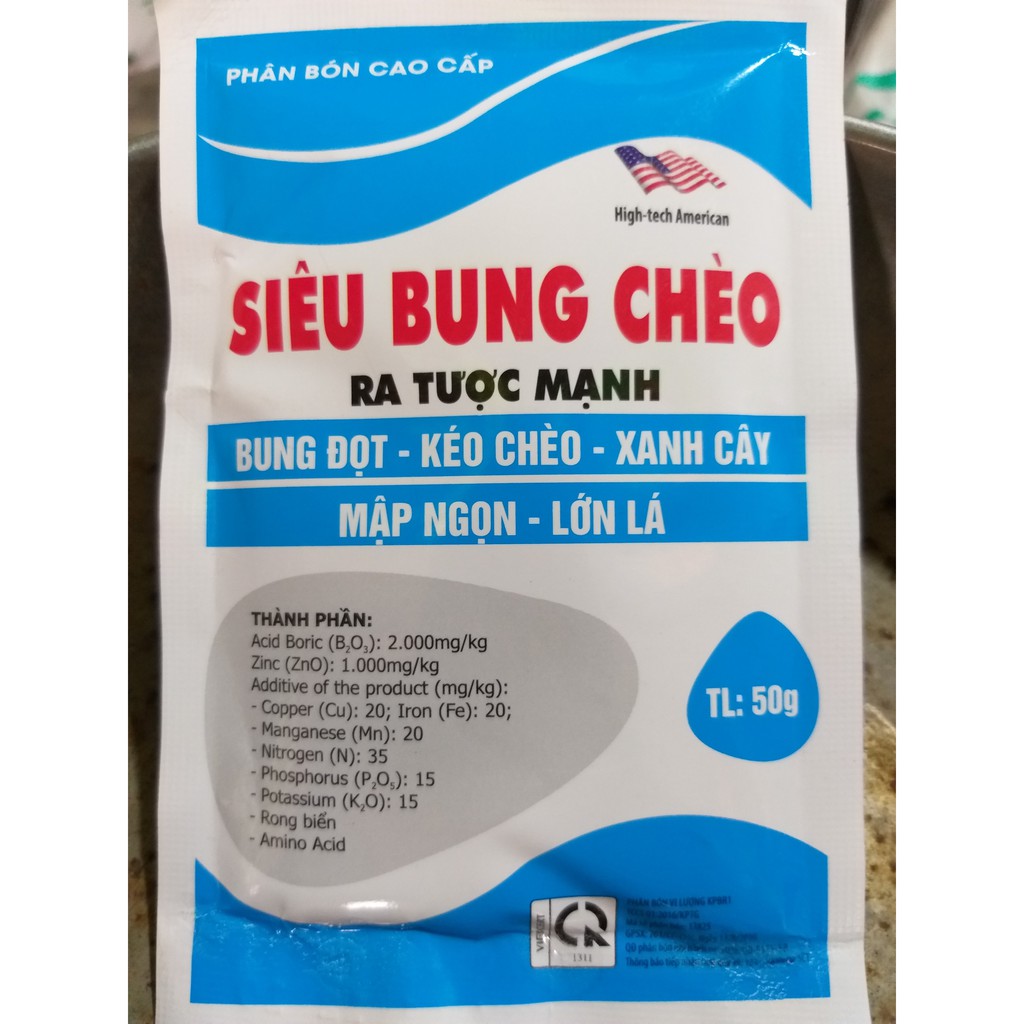 Phân Bón Lá Siêu Bung Chèo - Ra Tược Mạnh (gói 50g)