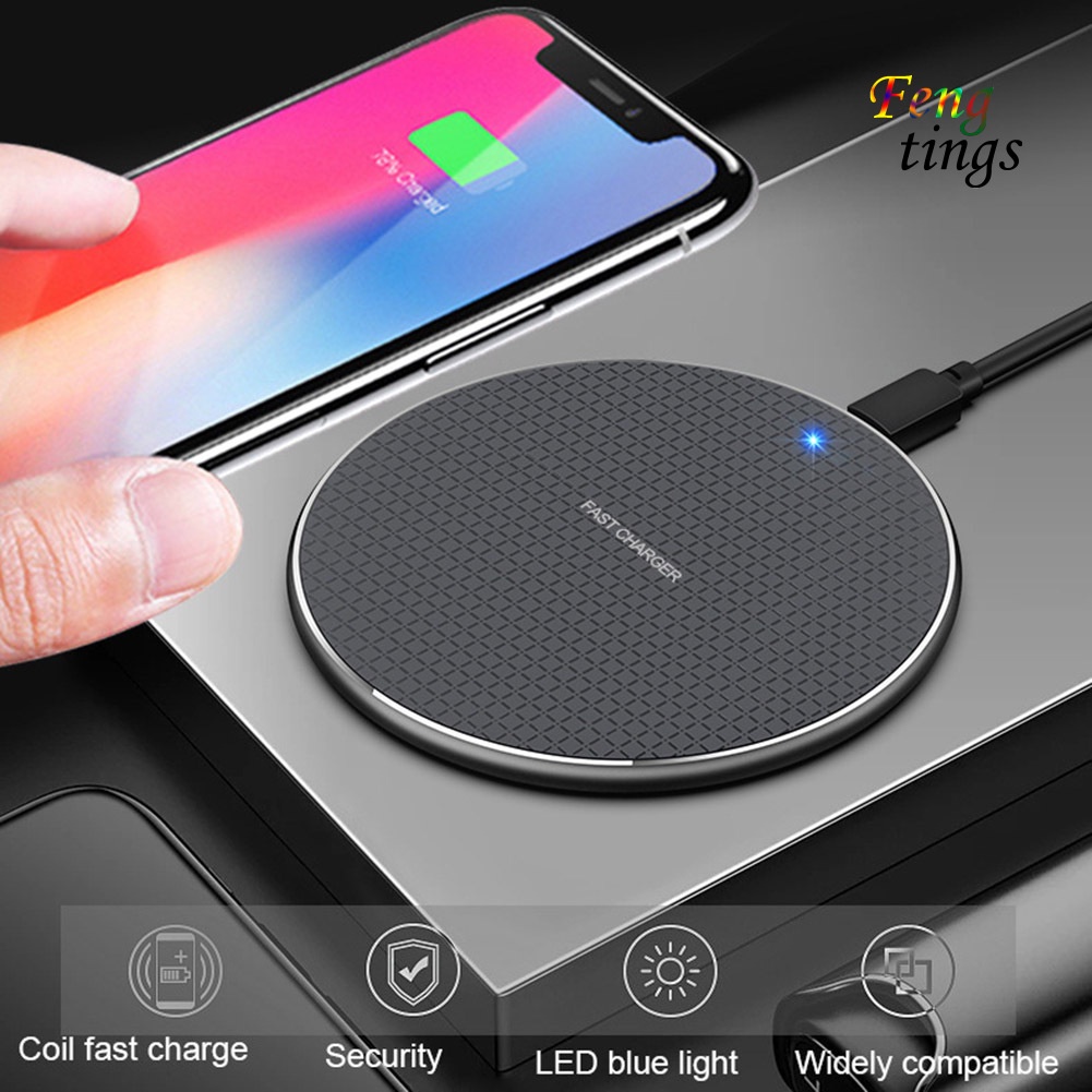 【FT】OLAF Thin Round 10W Wireless Charger Fast Charging for iPhone Android Cell Phone