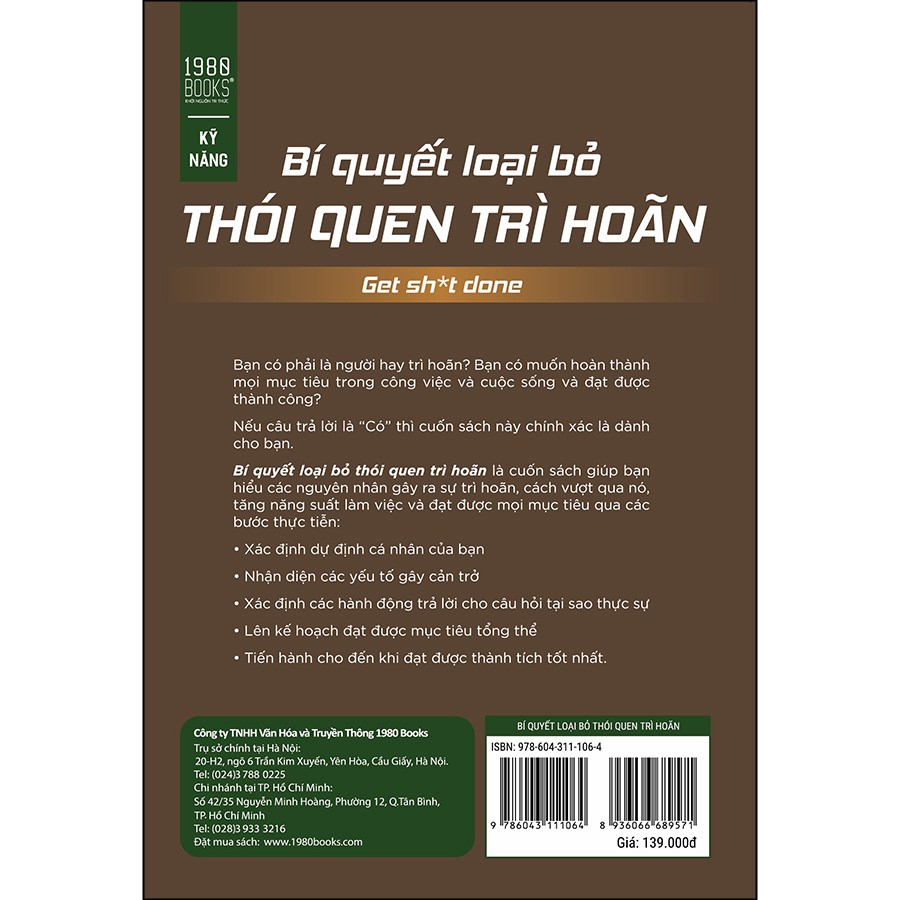 Sách - Bí Quyết Loại Bỏ Thói Quen Trì Hoãn | BigBuy360 - bigbuy360.vn