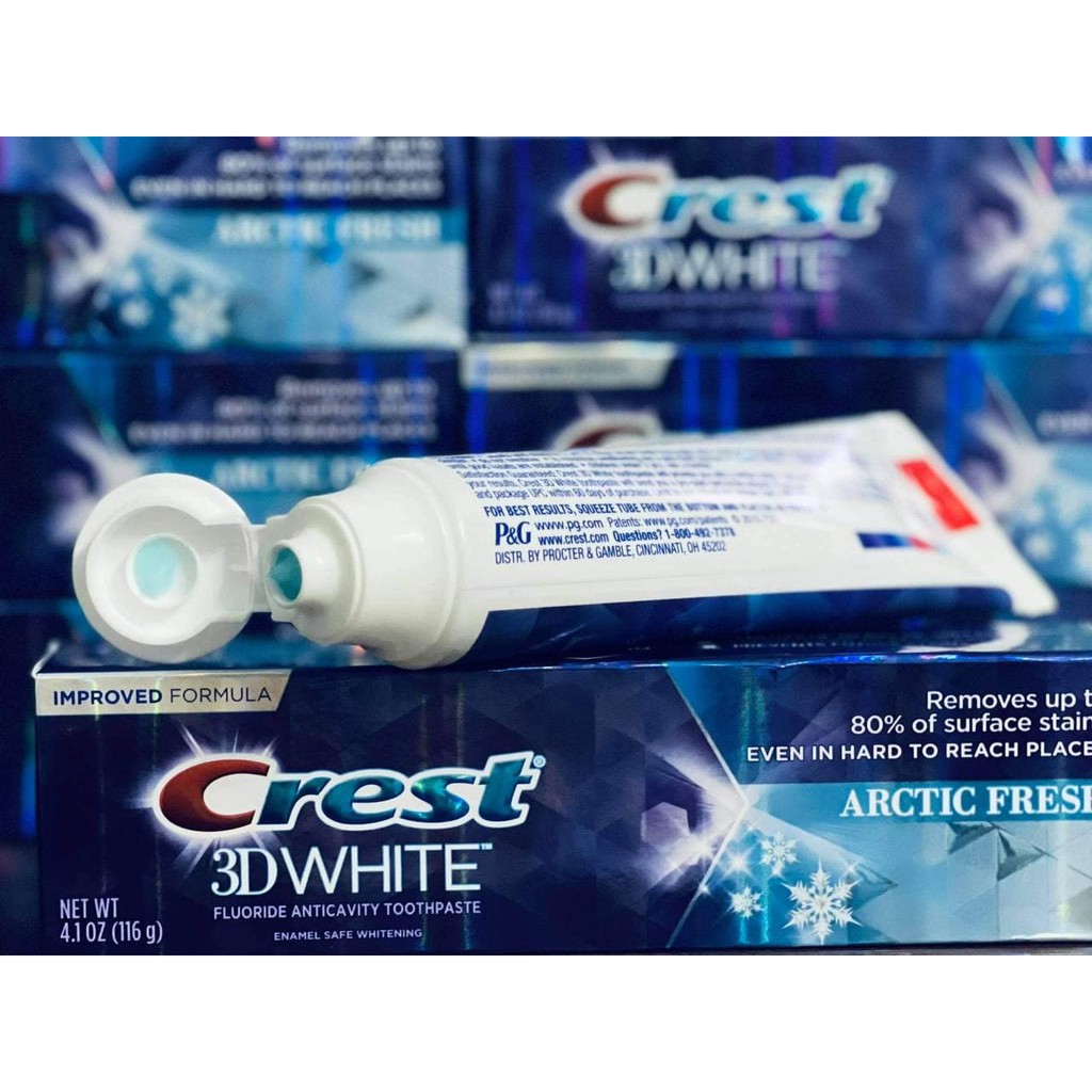 [ SP Mỹ ] Kem đánh răng Crest 3d white Arctic Fresh bạc hà thơm lâu