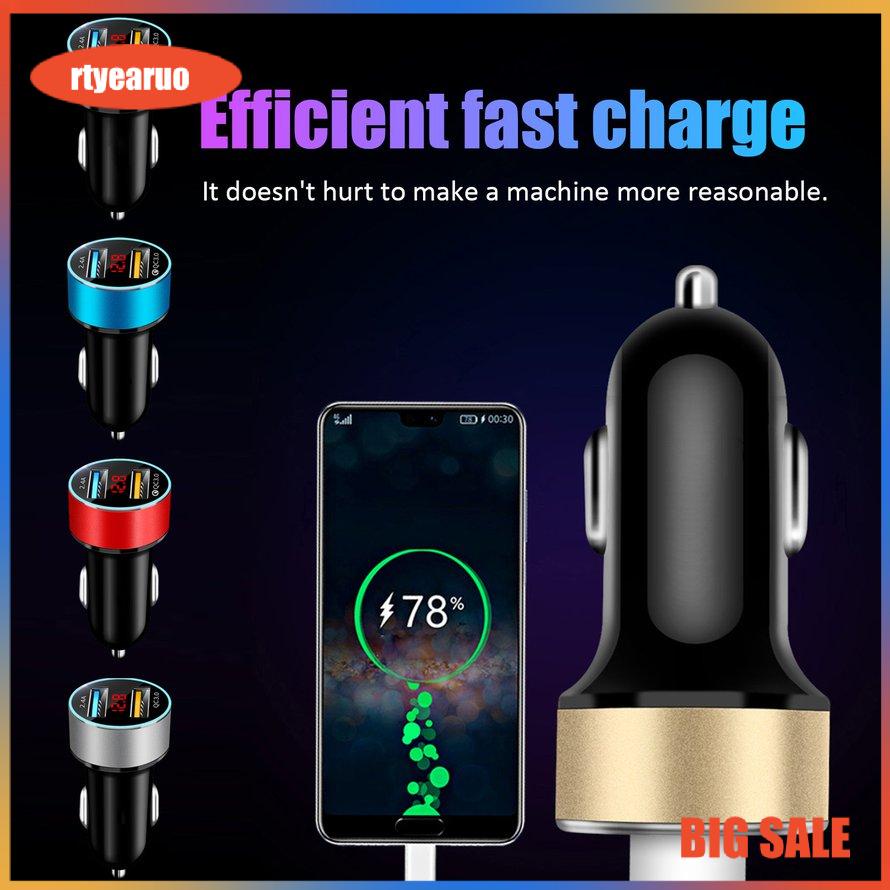 Bộ sạc xe hơi USB kép Bật lửa cho xe hơi di động với màn hình LED