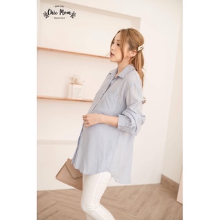 Áo bầu sơmi pastel thắt nơ sau lưng
