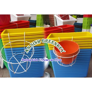Giá sắt tròn treo ban công cỡ bé