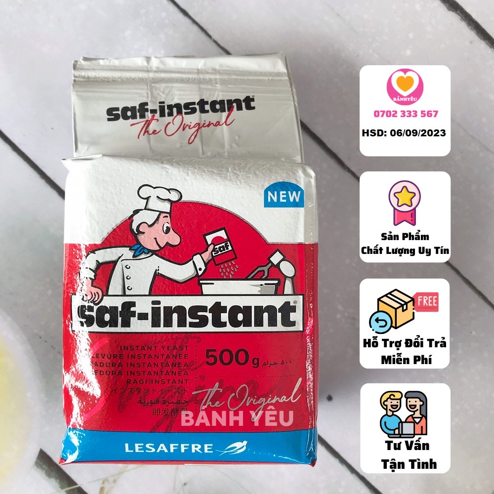 Men lạt PHÁP hiệu Saf-instant 500g - Men nở làm bánh mì, pizza - PL35