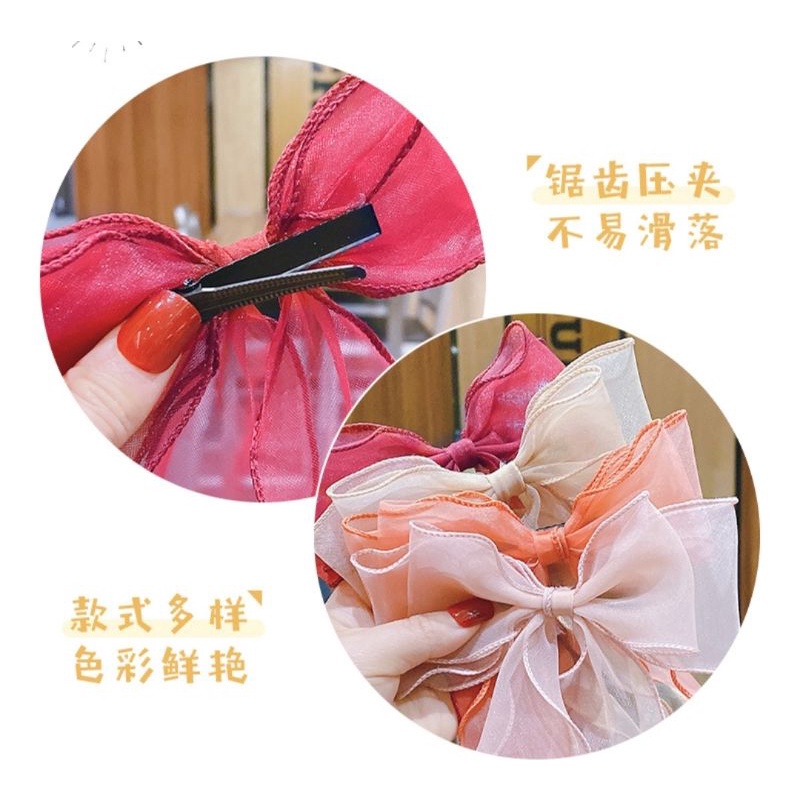 Cài kẹp tóc nơ dài ruy băng phong cách Hàn Quốc cổ trang Lh0917399527