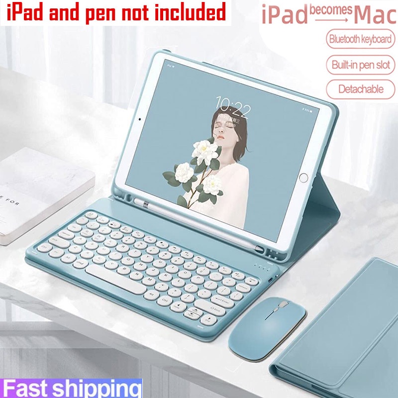 Bao da bảo vệ bàn phím thích hợp cho iPad 9.7 10.2 5th 6th 7th 8th 9th gen 10 10.9‘’ iPad Air 4 5 iPad Pro 11 2020 2021 2022 Mini 6