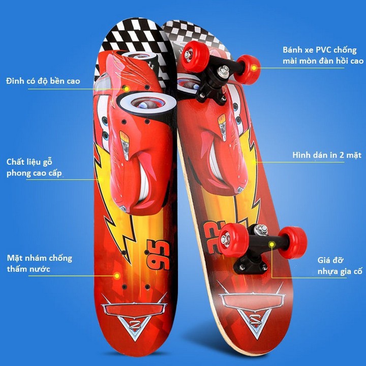 [GÍA BAO RẺ] Ván trượt skateboard thể thao chất liệu gỗ phong ép cao cấp 7 lớp