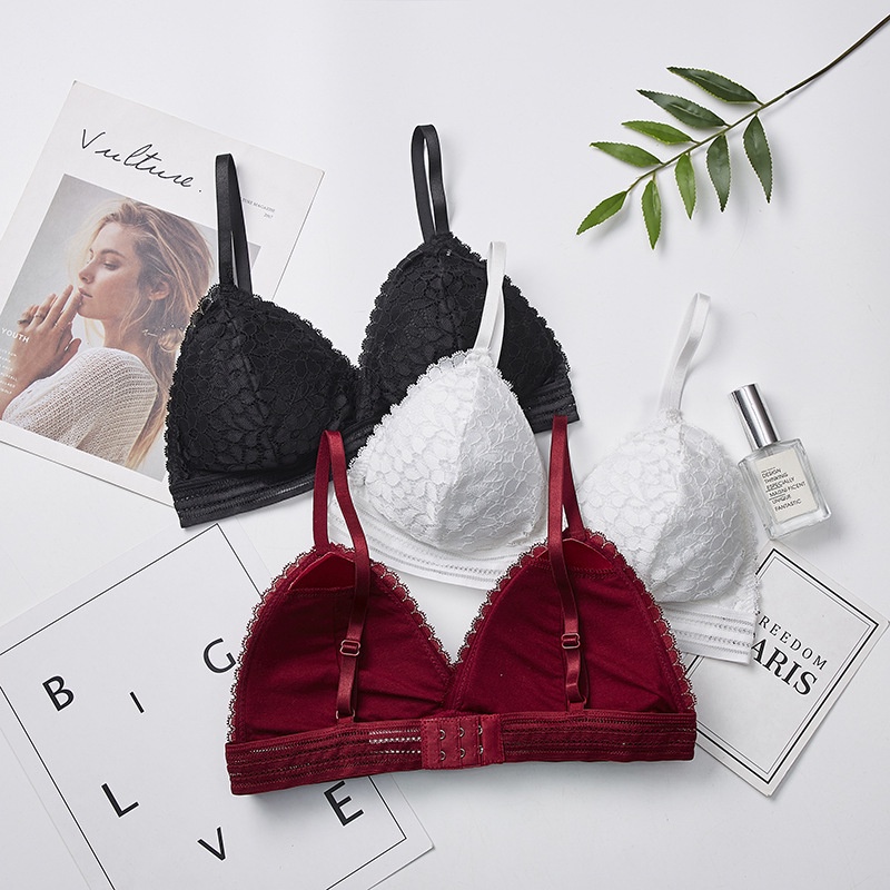 Áo Ngực Ren Hoa Mút Mỏng 2 Dây Cài Sau Siêu Quyến Rũ DAN L&amp;U 7313