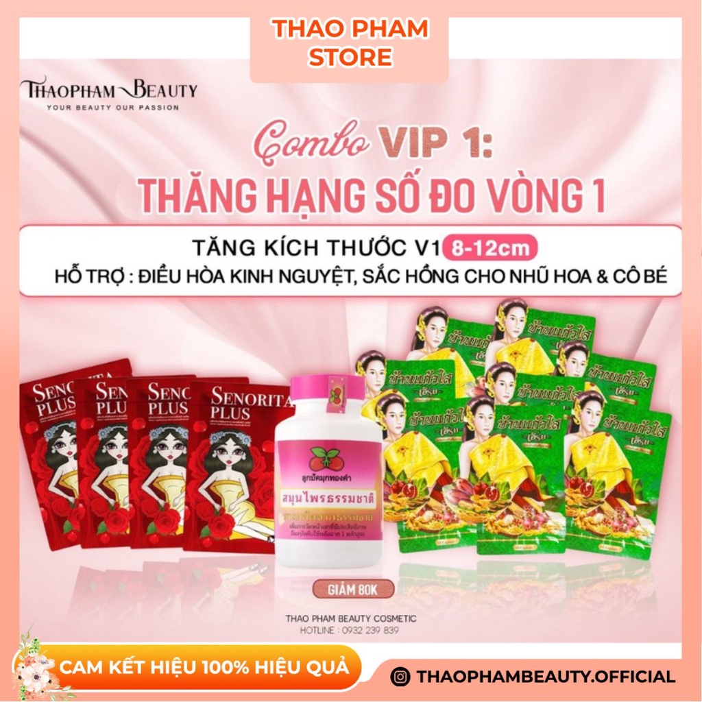 Combo VIP 1 tăng vòng 1 từ thảo dược, tăng size ngực hiệu quả – Thảo Phạm Beauty | BigBuy360 - bigbuy360.vn