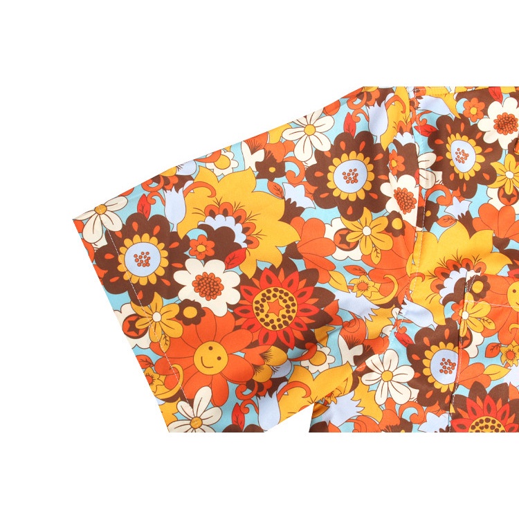 Bán Chạy Nhất D &amp; W Áo Sơ Mi Tay Ngắn In Hoa Mặt Cười Cổ Điển Plus Size Unisex