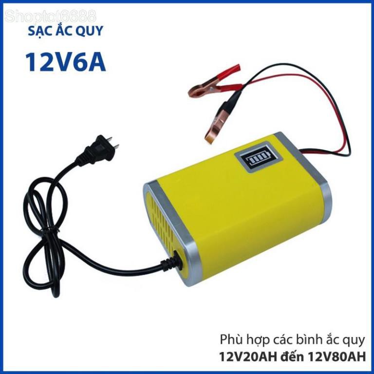 BỘ SẠC BÌNH ẮC QUY THÔNG MINH 12V6A YX1206 (Kho hàng Hà Nội)
