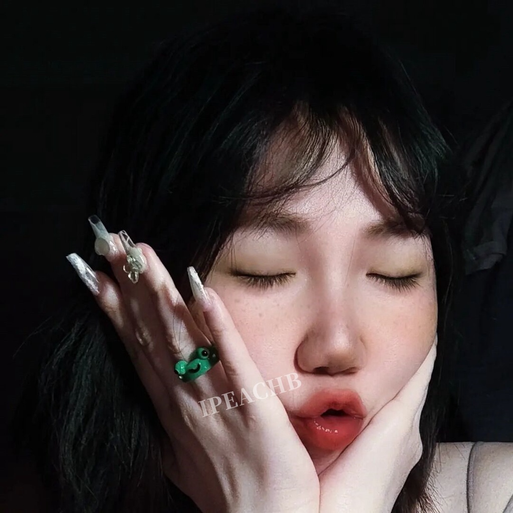 Nhẫn đeo tay hình chú ếch dễ thương bằng nhựa resin cho nam nữ, nhẫn đeo tay dẽ thương hình hoặt hình.