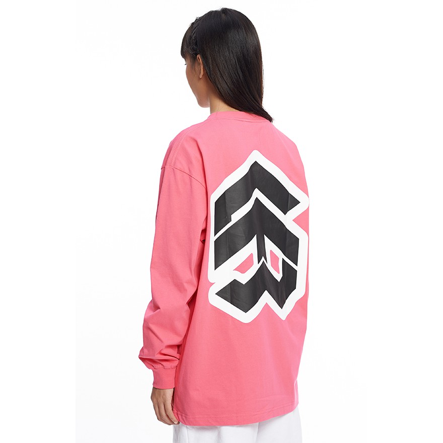 5THEWAY® /stroke/ BIG LOGO LS NEW TEE™ in HOT PINK aka Áo Thun Hồng Tay Dài