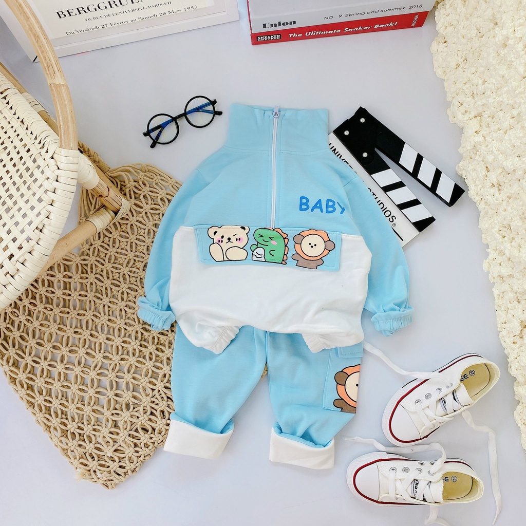Bộ đồ thu đông dài tay cho bé trai và gái từ 8-18kg