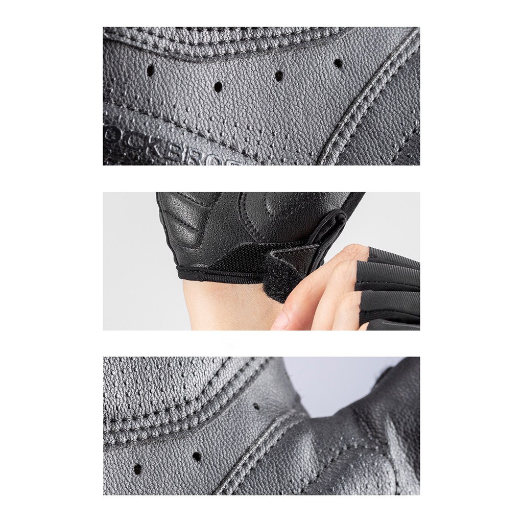 ROCKBROS Gloves MTB Road Male High Reflective Anti-Slip Shockproof Fingerless