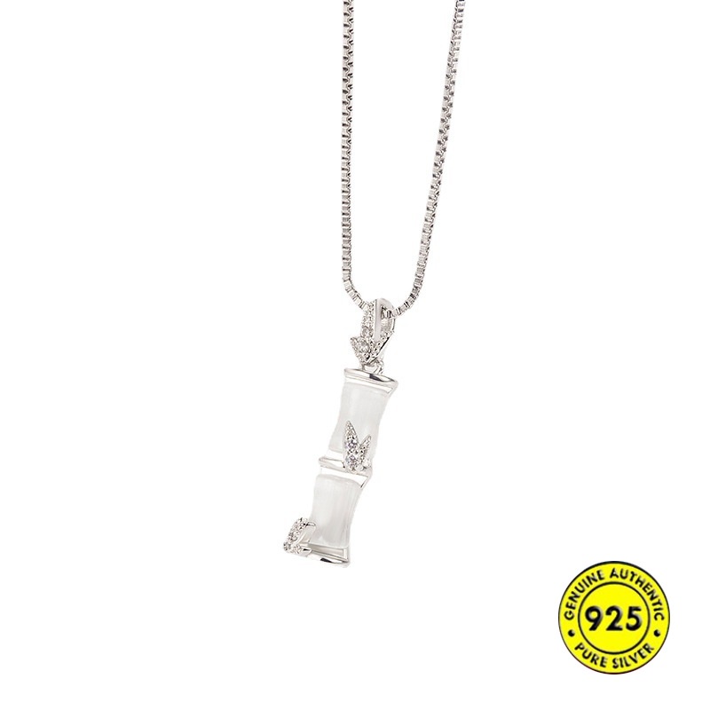 Vòng cổ Bạc 925 Mặt Hình Cây Tre Mới Cho Nữ