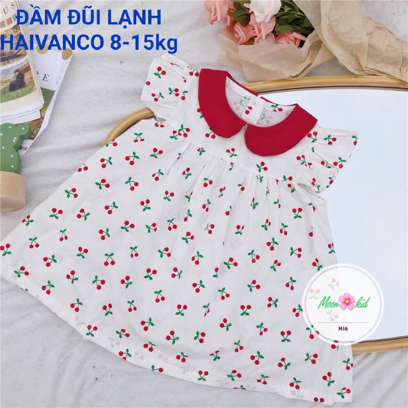 ĐẦM VÁY BÉ GÁI VẢI ĐŨI MỀM NHẬP HAIVANCO cho bé từ 8 đến 15 kg, mềm mại và thoáng mát,  form dáng suông dễ mặc