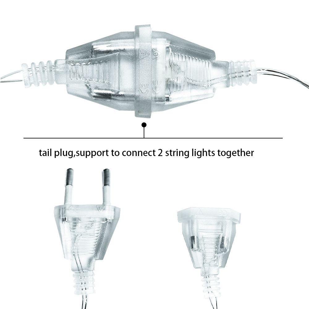 QUINTON Power Extension Cord Outdoor For Holiday Christmas Lights LED String Light Fairy Lights 3M 5M Transparent Extension Cable