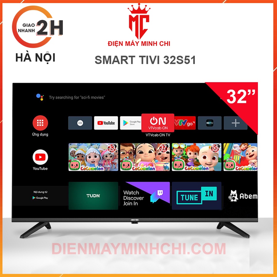 Smart tivi Asanzo Islim 32 inch - 32S51 chạy android tv 9.0