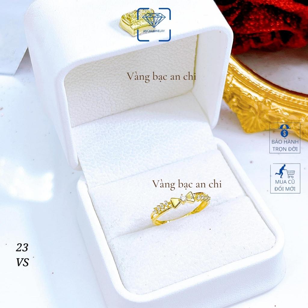 Nhẫn nữ đính đá cao cấp có giấy bảo đảm của tiệm Anchi jewelry