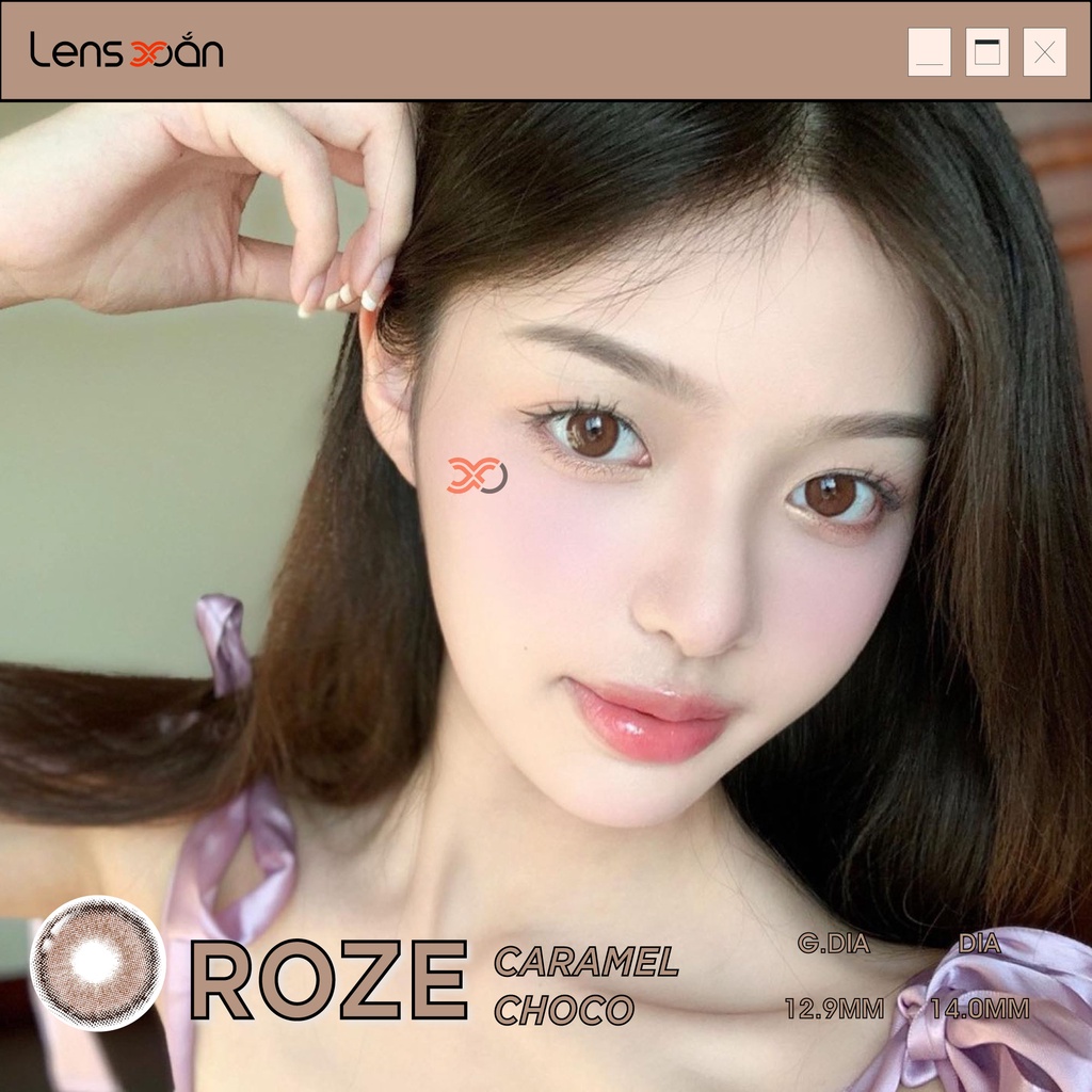 KÍNH ÁP TRÒNG ROZE CARAMEL CHOCO CỦA B.S.COR: LENS NÂU CHOCO ÁNH ĐỎ TỰ NHIÊN CÓ VIỀN | LENS XOẮN ( GIÁ 1 CHIẾC)