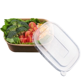 50 -100 hộp giấy chữ nhật 750 ml bento nắp trong