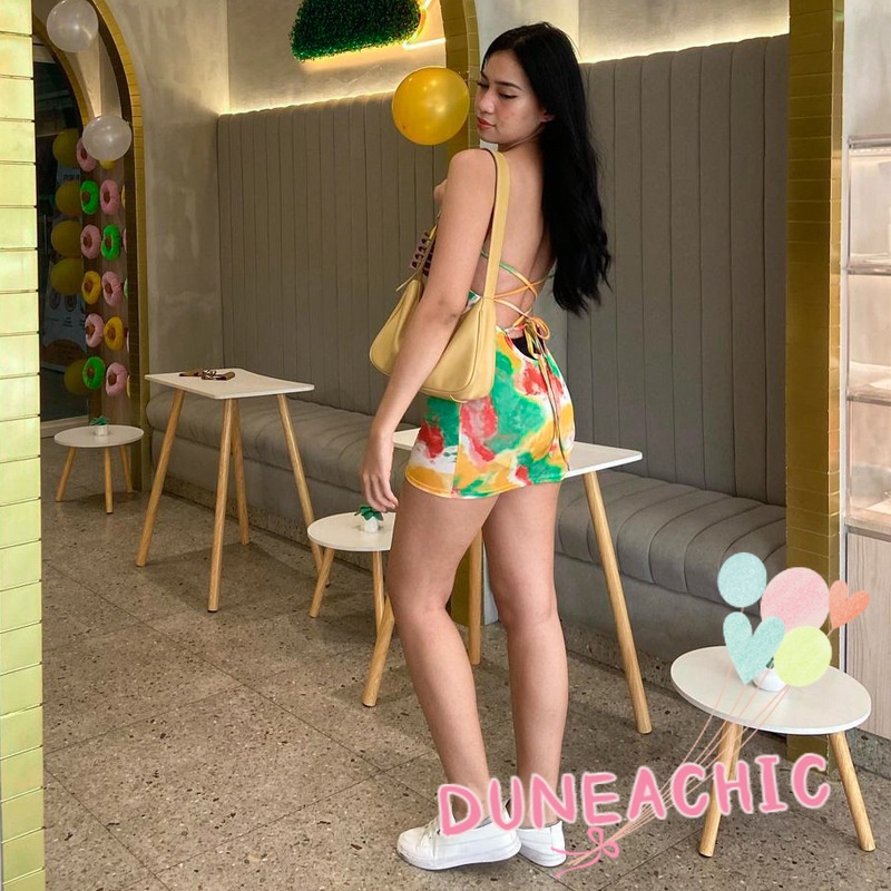 Đầm hai dây DUNEA hở lưng màu nhuộm thời trang cho nữ