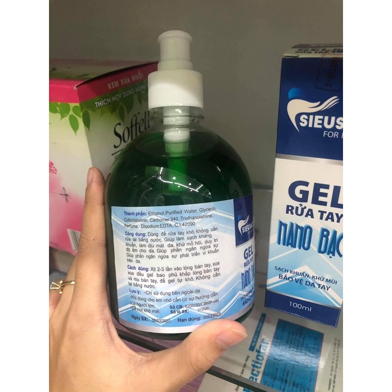 Gel rửa tay khô Sieusat khử trùng diệt khuẩn Nano Bạc | BigBuy360 - bigbuy360.vn