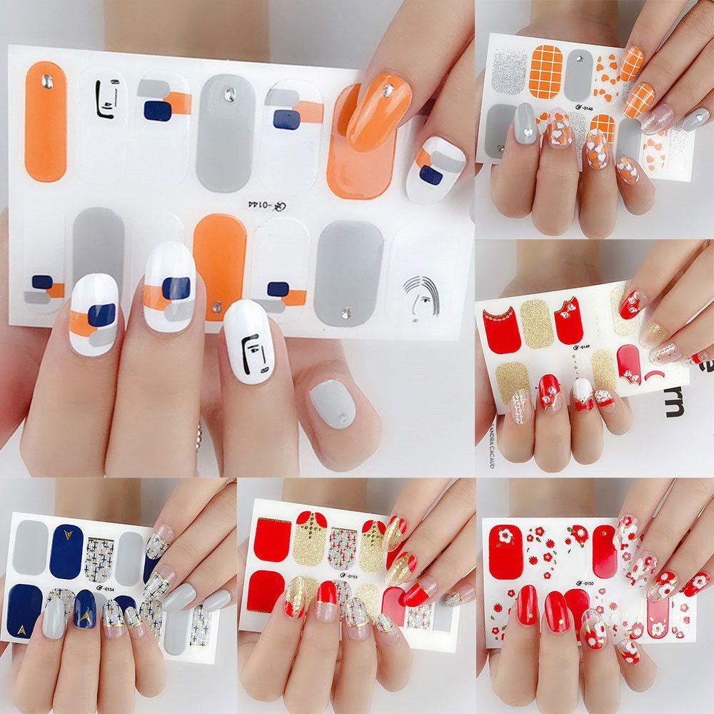 Miếng Dán Trang Trí Móng Tay DIY Che Phủ Toàn Diện Phong Cách Hàn Quốc