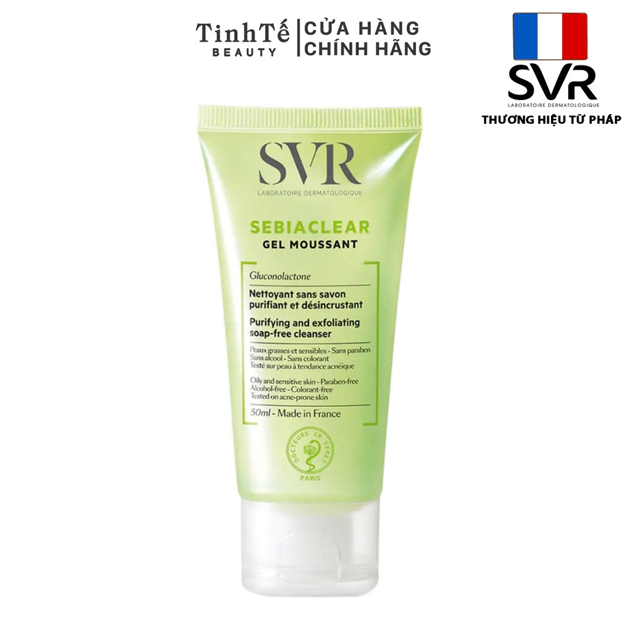 Sữa rửa mặt chứa PHA dành cho da hỗn hợp, da dầu mụn SVR Sebiaclear Gel Moussant 55ml