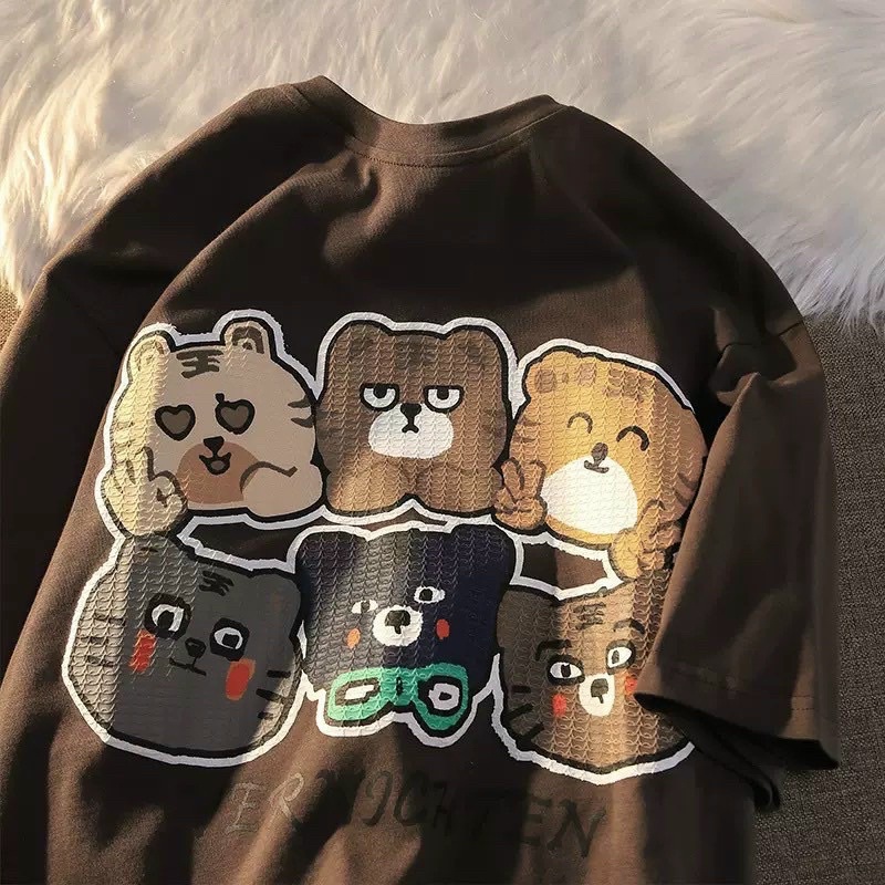 Áo phông in nổi MÈO VERNICHTEN áo thun Unisex form rộng tay lỡ HT Fashion