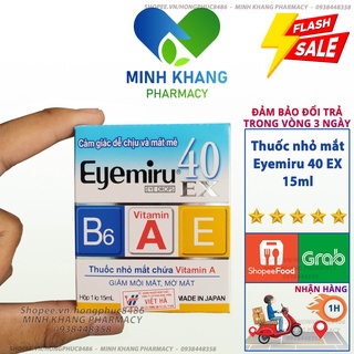 Nước nhỏ mắt Eyemiru giúp tăng cường thị lực khô mắt lutein sáng mắt kẽm dha vitamin c chống mờ mắt omega 3 15ml
