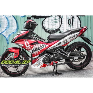 Tem Trùm Exciter 150 Ohlins trắng đỏ