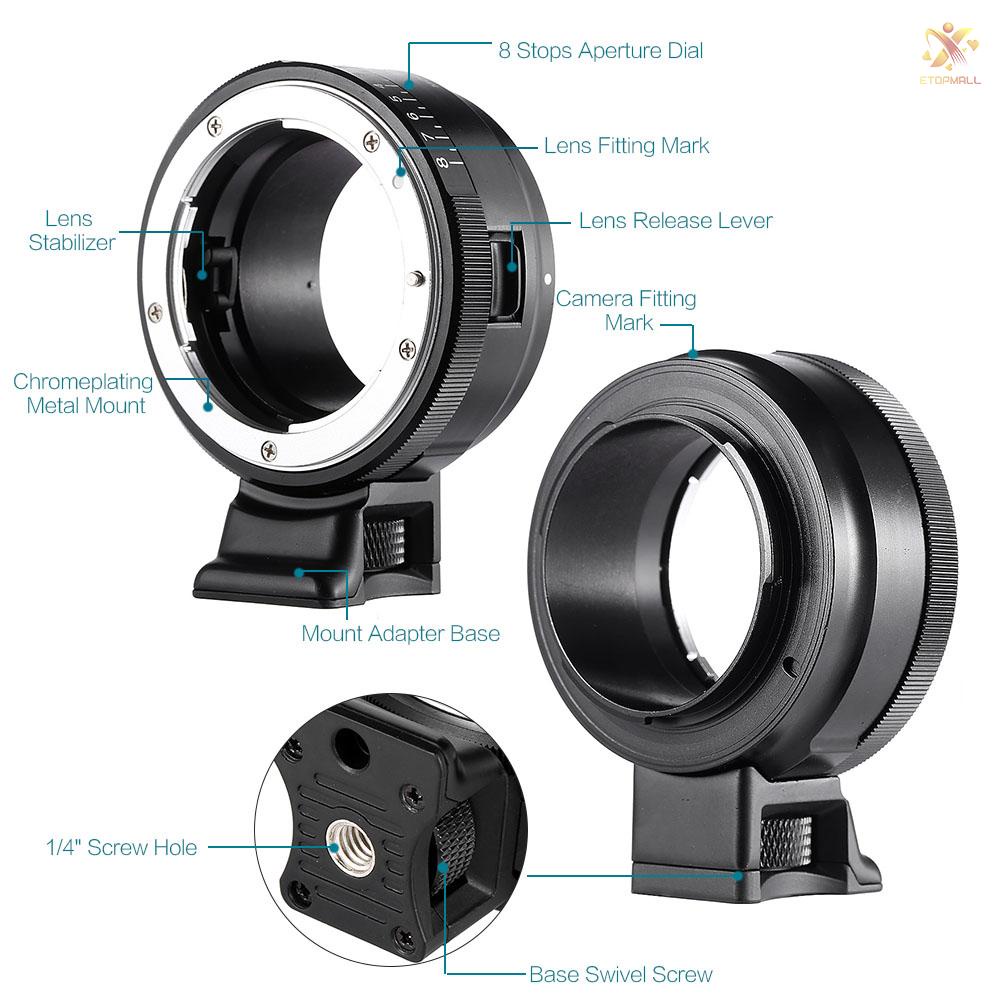 ET VILTROX NF-NEX Mount Adapter Ring for  G/F/AI/S/D Lens to  E Mount Camera A7/A7R/NEX-5/NEX-3/NEX-5N/NEX-C3/NEX-5R/NEX-F3/NEX-6/NEX-7/NEX-VG10/VG20/VG30