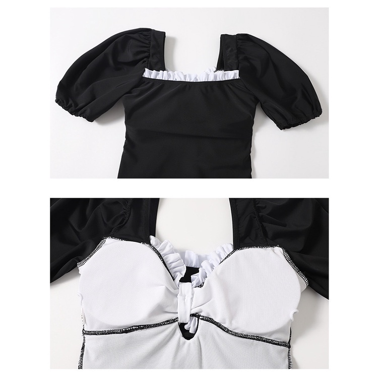 Bikini 2 mảnh dài tay cạp cao chất đẹp quảng châu kiểu váy ulzzang Hàn Quốc LUHAZO 9339 DK2T302