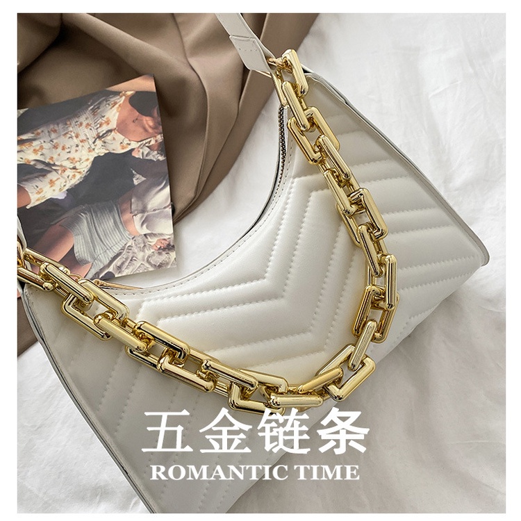 Túi Đeo Chéo JASMIN NOIR Hình Chữ V Cỡ Nhỏ Phối Dây Xích Thời Trang Cho Nữ