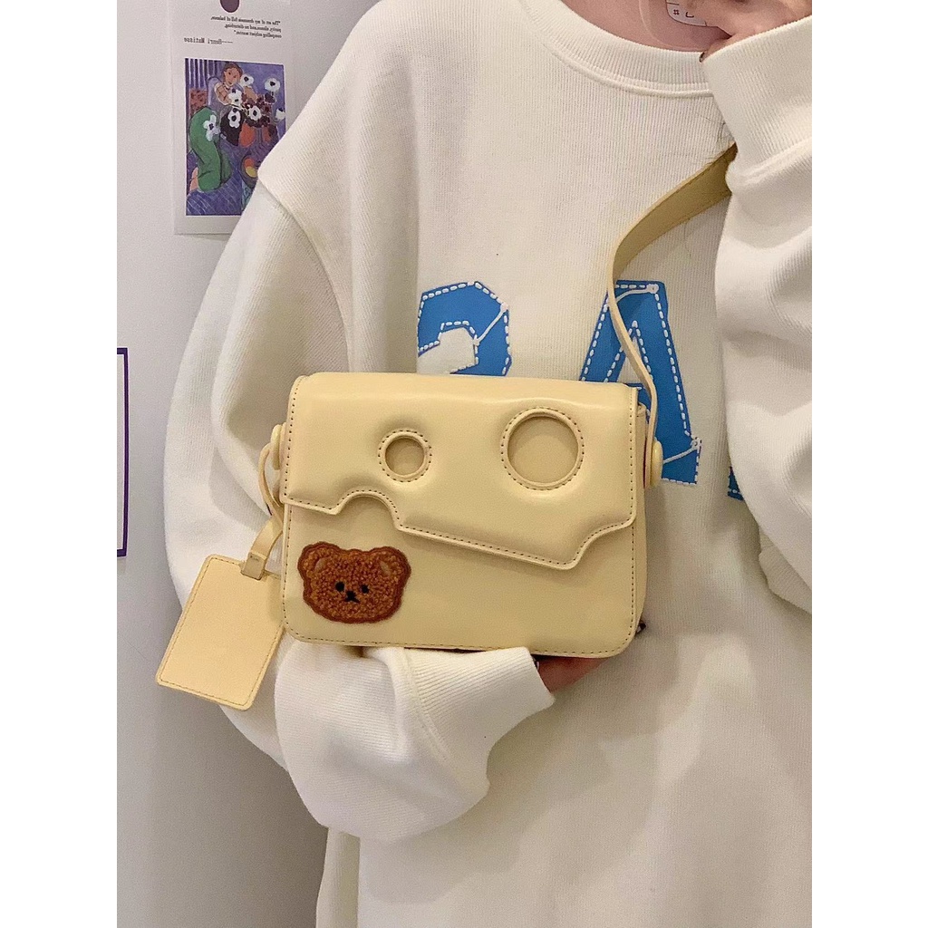 Túi Đeo Chéo Vai Hình Vuông Nhỏ Thiết Kế Hình Phô Mai Dễ Thương Thời Trang 2022 Cho Nữ