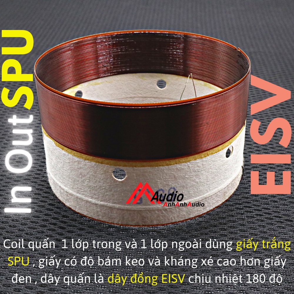 coil 99.2 - 99.3 - 99.5 - 114 - 114.7 - 125 quấn 1 lớp trong 1 lớp ngoài , coil loa bass In Out