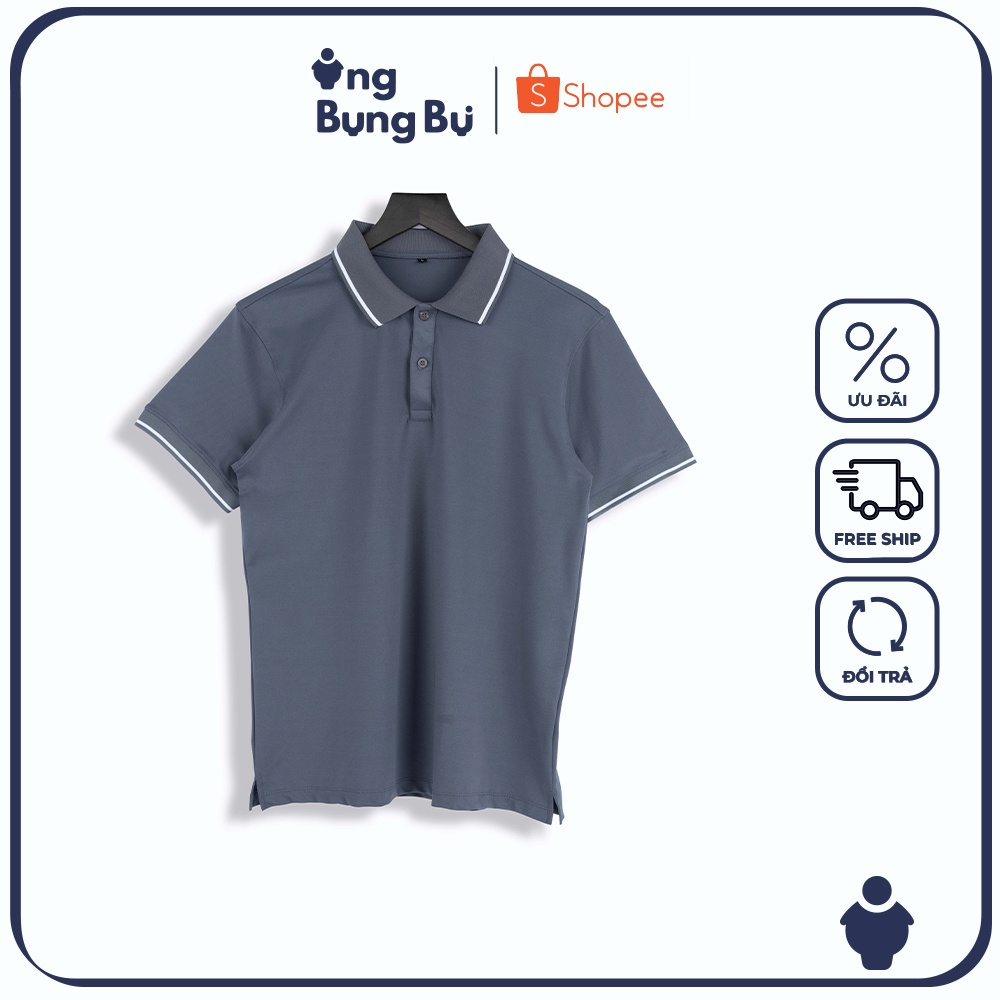 Áo Thun Polo Nam Cổ 1 Viền Vải Poly form rộng, thoáng mát, có cổ, kháng khuẩn CV1M-BN