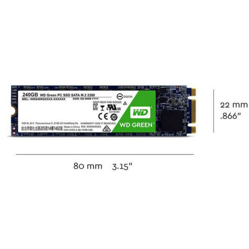 Ổ cứng SSD Western Digital WD Green 240GB M.2 2280 SATA 3-WDS240G2G0B | BigBuy360 - bigbuy360.vn