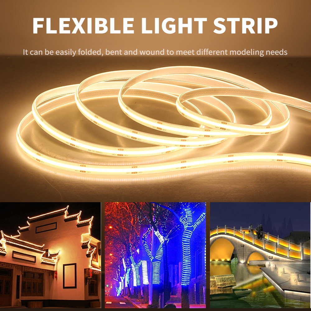 COB Dây Đèn LED 5M 480 Bóng IP68 IP68 3000K 4000K 6000K Siêu Sáng Chống Thấm Nước Trang Trí Trong Nhà / Ngoài Trời
