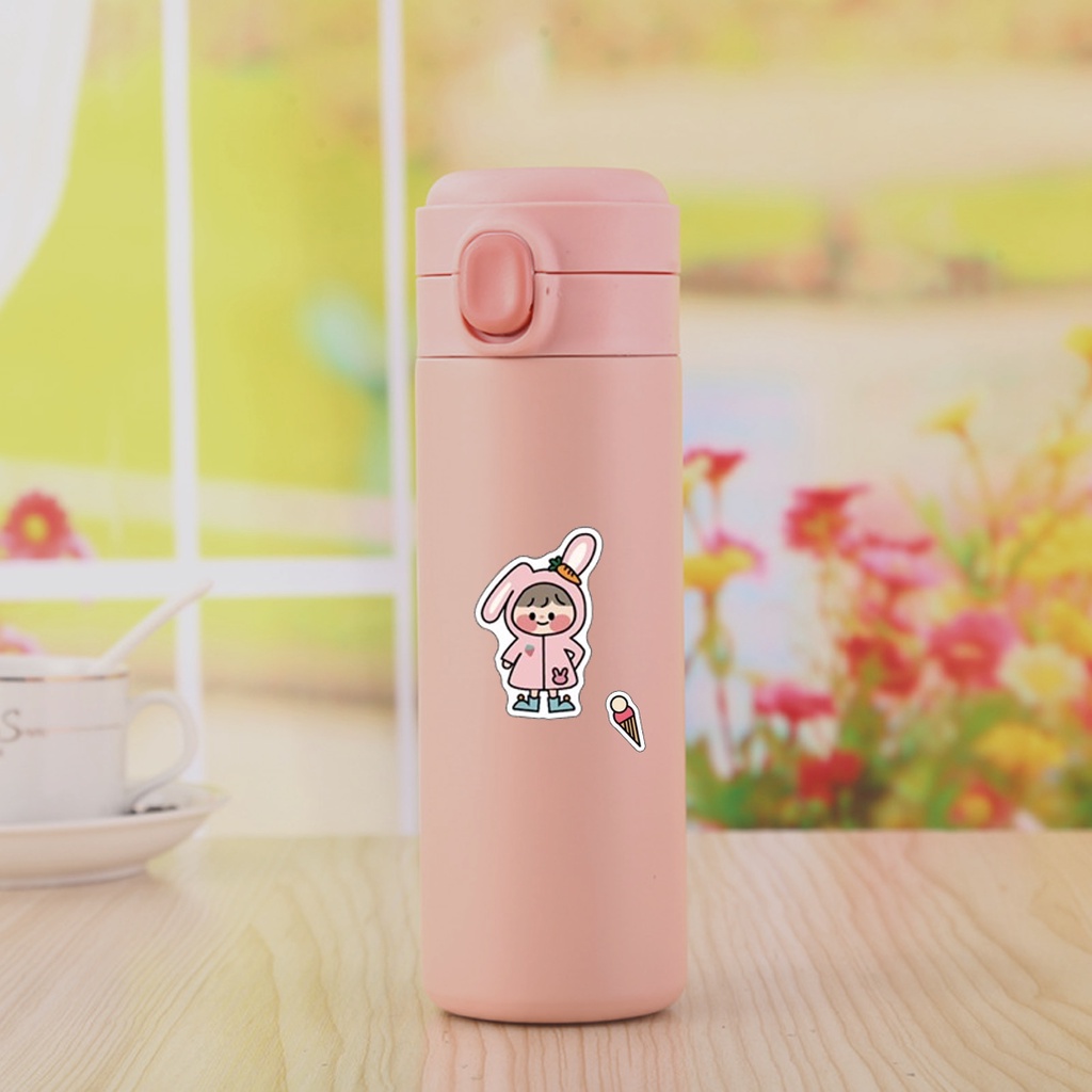 Bình nước giữ nhiệt chất liệu inox 304 dung tích 400ml kèm sticker AGISAN