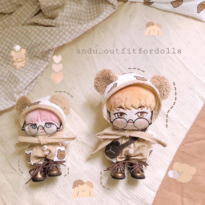 Set đồ BABY BEAR outfit cho doll 10- 15-20-idv,