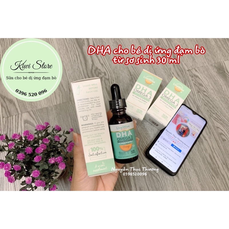 DHA LiveWise cho bé dị ứng đạm bò từ sơ sinh trở lên 30ml