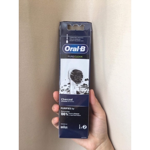 Set 2 Đầu Bàn Chải Oral-B Pure Clean cao cấp - Lông bàn chải bằng than hoạt tính