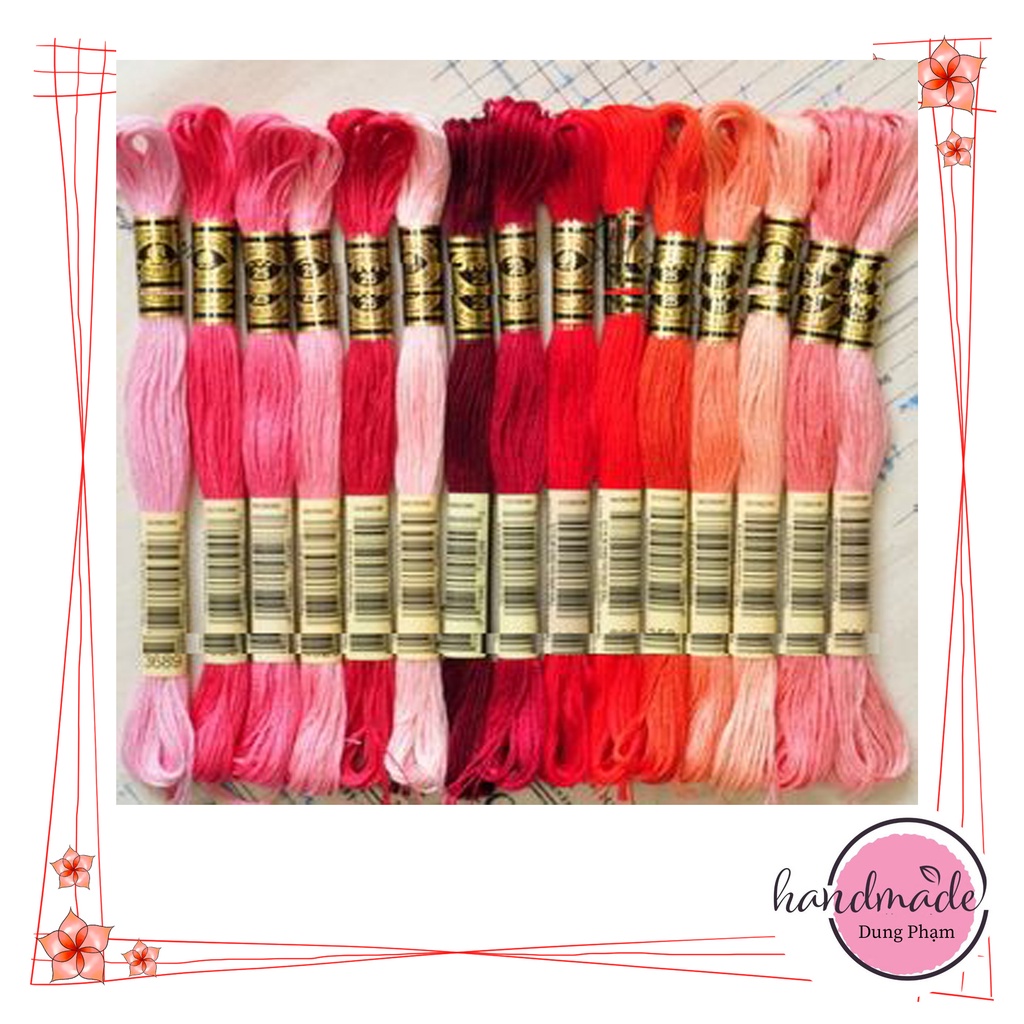 Giá 1k6/ tép🌿SET 15 TÉP CHỈ THÊU - MÀU NHƯ HÌNH - Chỉ thêu COTTON CXC / B 12