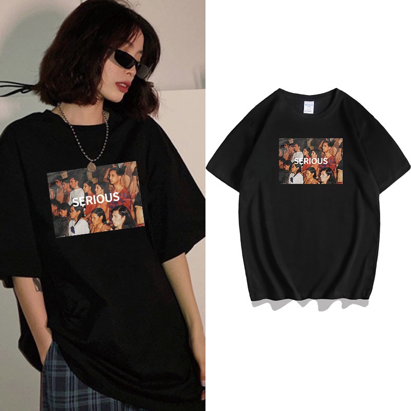 SUXI Áo Thun Cotton Tay Ngắn Dáng Rộng In Hình Thời Trang Mùa Hè Dành Cho Nữ