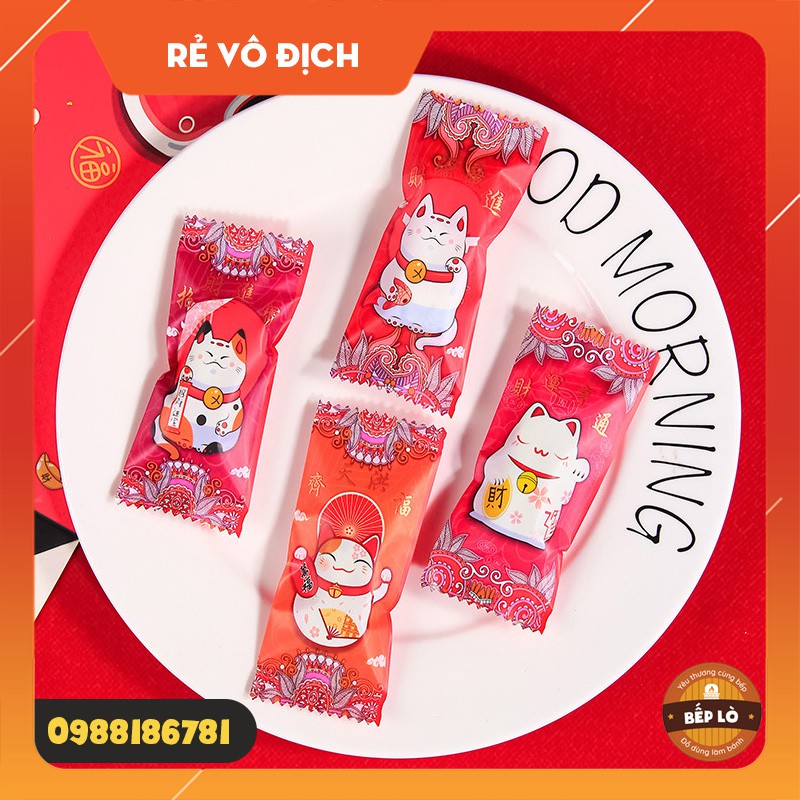 Set 200 túi Kẹo Nougat, Túi Kẹo Hạnh Phúc Chúc Mừng Năm Mới 2021 HÀNG MỚI VỀ