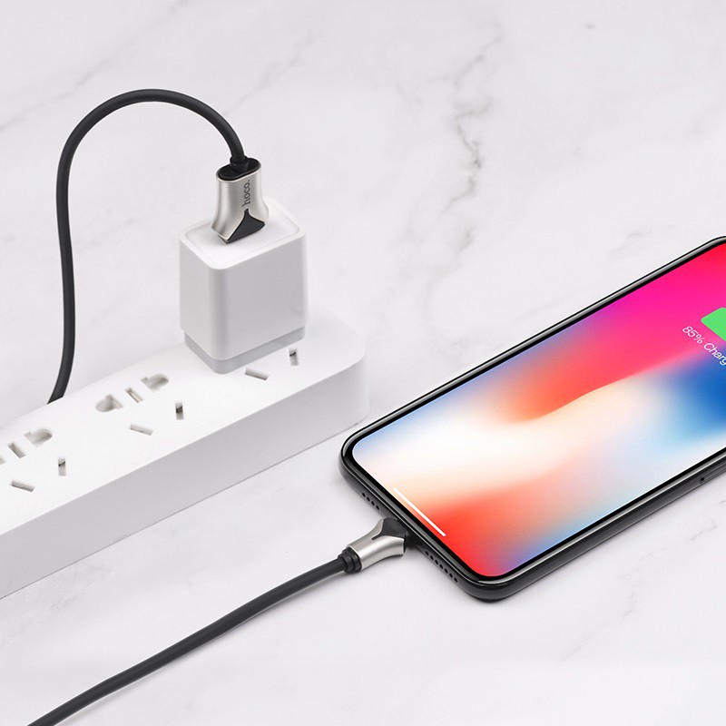 Cáp sạc nhanh Hoco U67 Silicon chống rối, dòng 2.4A dây dài 1.2m - Chính hãng